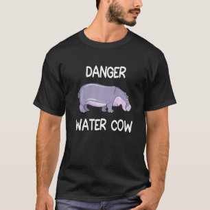 Nilpferd Gefahr Wasser Kuh Wortspiel Hippopotamus T-Shirt
