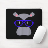 Nilpferd-Gesicht Wimpern Brille lustiges Halloween Mousepad (Mit Mouse)