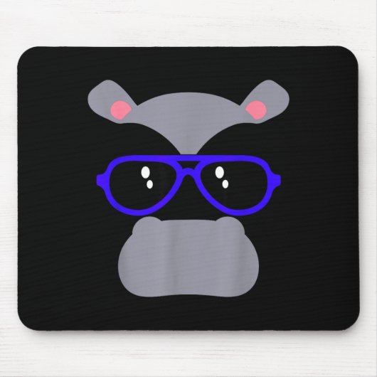 Nilpferd-Gesicht Wimpern Brille lustiges Halloween Mousepad (Vorne)