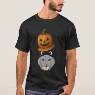 Nilpferd Gruseliger Geist Horror Kürbis Zombie Hal T-Shirt