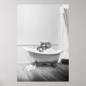 Nilpferd im Badewannen Poster (Vorne)