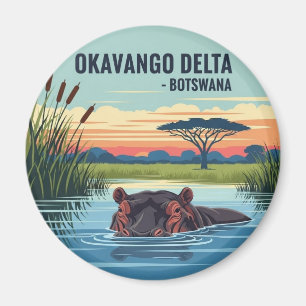 Nilpferd im Okavango-Delta Botswana Magnet