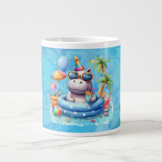 Nilpferd im Pool mit Namen Jumbo-Tasse (Vorderseite)