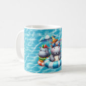 Nilpferd im Pool mit Namen Kaffeetasse (Vorderseite Links)