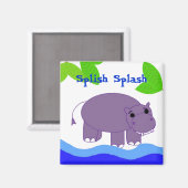 Nilpferd im Wasser Magnet (Vorderseite/Rückseite)