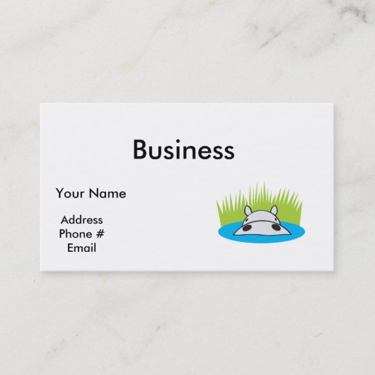 Nilpferd im Wasser Visitenkarte (Vorderseite)