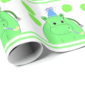 Nilpferd mit Luftballons Geschenkpapier (Rolleneckpunkt)
