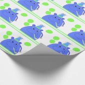 Nilpferd mit Luftballons Geschenkpapier (Ecke)