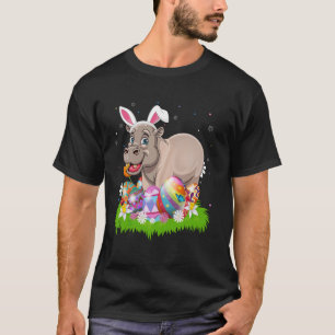 Nilpferd-Oster-Eier-Suche-Hasen-Ohr-Nilpferd-Oster T-Shirt