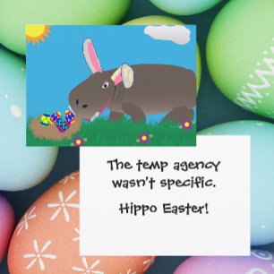 Nilpferd Ostern Feiertagskarte