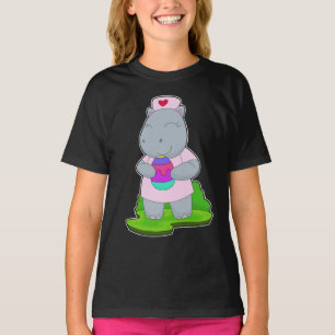 Nilpferd-Ostern-Krankenschwester T-Shirt