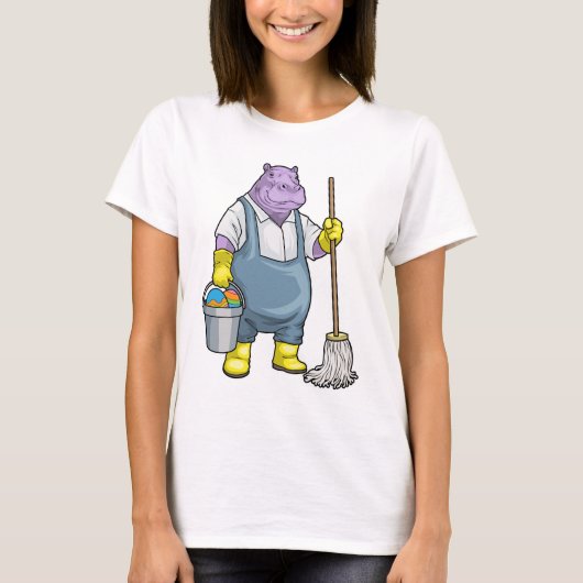 Nilpferd Ostern Reinigung T-Shirt (Vorderseite)