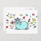 Nilpferd Postkarte (Vorne/Hinten)