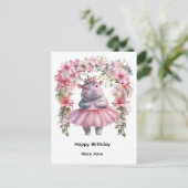 Nilpferd Prinzessin Postkarte (Stehend Vorderseite)