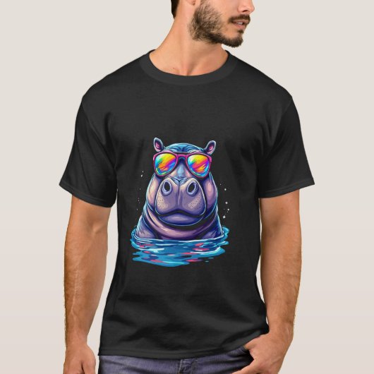 Nilpferd Sonnenbrillen T-Shirt (Vorderseite)