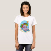 Nilpferd Strand Sonnenschirm Sommer T-Shirt (Vorne ganz)