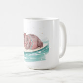Nilpferd-Surfer auf Surfbrett Kaffeetasse (VorderseiteRechts)