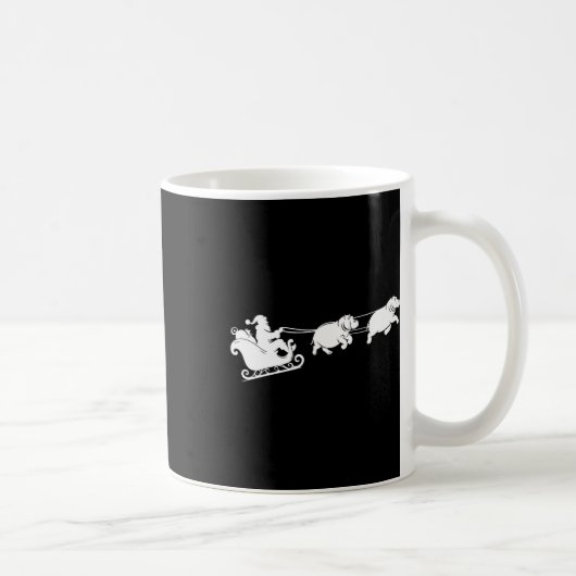 Nilpferd Weihnachten Santa Schlitten Nilpferde Wei Kaffeetasse (Rechts)