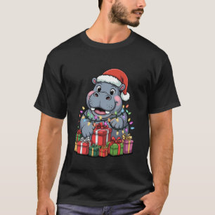 Nilpferd Weihnachtsmann Hut Weihnachtsdesign Lusti T-Shirt