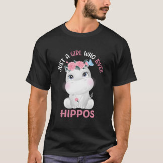 Nilpferd Wer Nur Hippos Liebt Blumen Floral T-Shirt