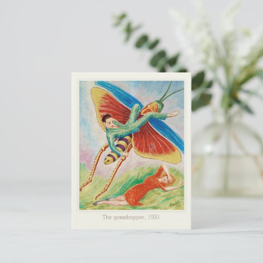 Nils von Dardel Grasshopper Gräshoppan 1931 Postkarte (Stehend Vorderseite)