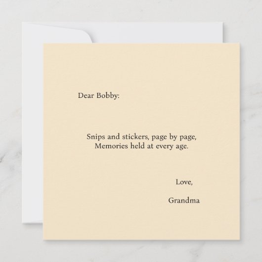 Nim Scrapbooks Anpassbare Comfort-Serienkarte (Rückseite)