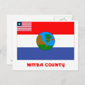 Nimba-Landkreis-Flag mit Name Postkarte (Vorne/Hinten)