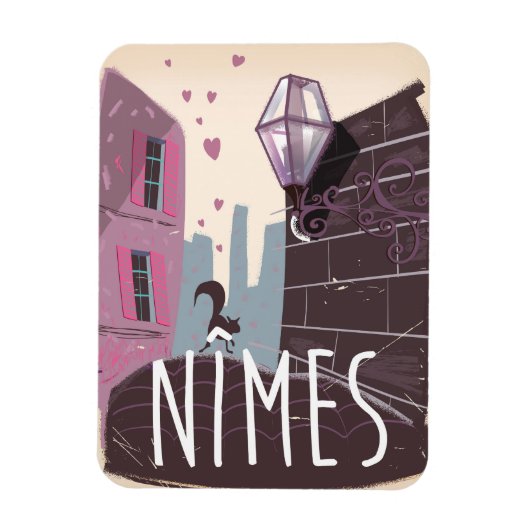 Nîmes France Cartoon Magnet (Vertikal)