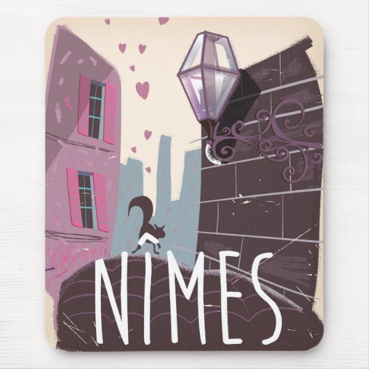 Nîmes France Cartoon Mousepad (Vorne)