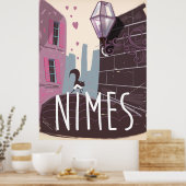 Nîmes France Cartoon Poster (Küche)