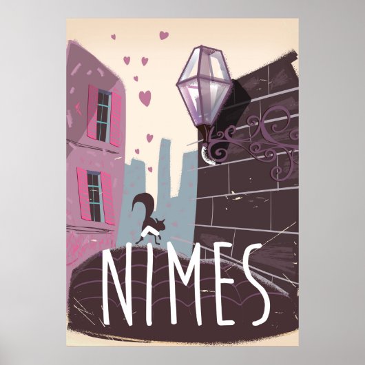 Nîmes France Cartoon Poster (Vorne)