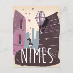 Nîmes France Cartoon Postkarte