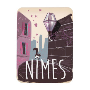 Nîmes France Cartoon Reiseplakat Magnet