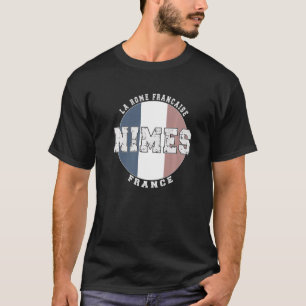 Nimes France, Vintage französische Flagge Premium T-Shirt
