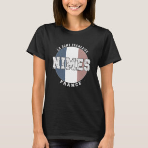 Nimes France, Vintage französische Flagge T-Shirt