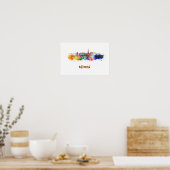 Nimes Skyline in Aquarellfarben Poster (Küche)