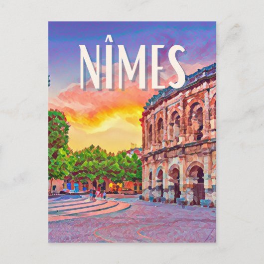 Nîmes Vintage Postkarte (Vorderseite)