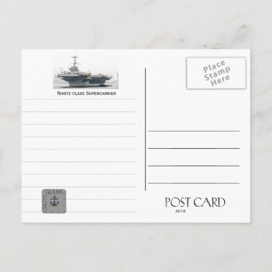 NIMITZ CLASS SUPERCARRIER POSTKARTE (Rückseite)