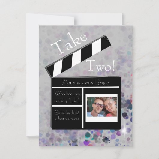 Nimm 2 Save the Date Glitter und Stern (Vorderseite)