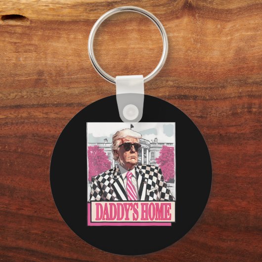 Nimm America Ck Daddy's Zuhause Funny Pink Donald  Schlüsselanhänger (Vorderseite)
