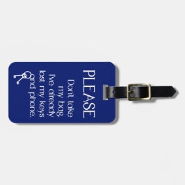 Nimm bitte meine Tasche nicht mit! Gepäckmarke! Gepäckanhänger