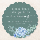 Nimm bitte meinen Drink nicht! | Blue Hydrangea Fl Untersetzer (Vorderseite)