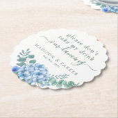 Nimm bitte meinen Drink nicht! | Blue Hydrangea Fl Untersetzer (angewinkelt)