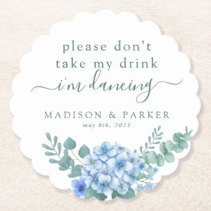 Nimm bitte meinen Drink nicht! Blue Hydrangea Fl Untersetzer