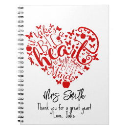 Nimm das große Herz Lehrer Apple Dankeschön Notebo Notizblock