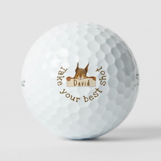 Nimm dein bestes Shooting Custom Funny Squirrel Golfball (Vorderseite)
