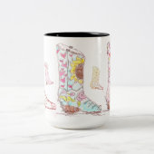 Nimm deine Heels Kaffee-Tasse auf Zweifarbige Tasse (Mittel)