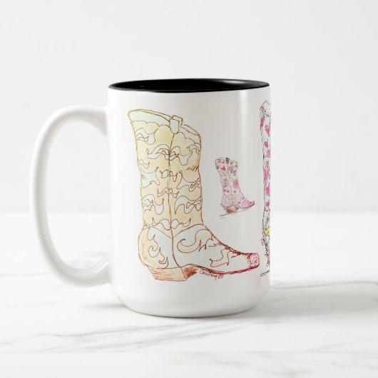 Nimm deine Heels Kaffee-Tasse auf Zweifarbige Tasse (Links)