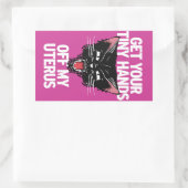 Nimm deine kleinen Hände von meinem Uterusaufklebe Rechteckiger Aufkleber (Tasche)