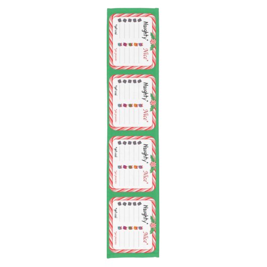 Nimm deine Plätze naughty oder Nice Kurzer Tischläufer (Vorderseite)